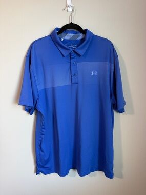 Under Armour Men’s Blue Tech Polo with Dotted Chest Detail